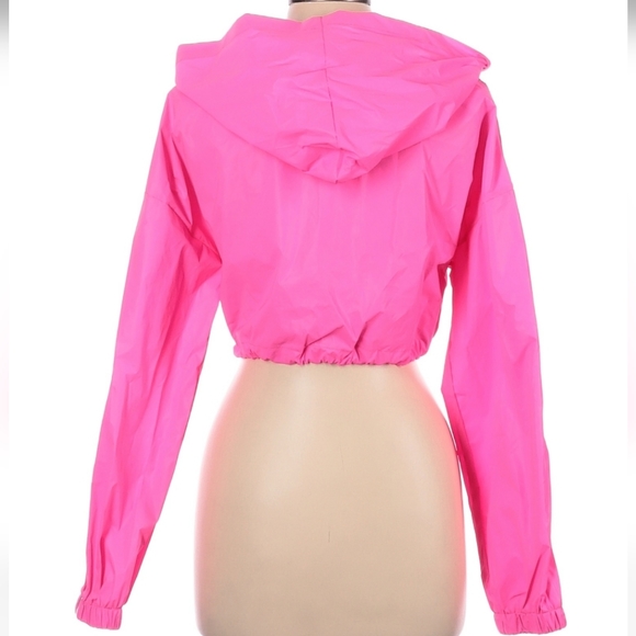 Nova Sport neon pink waterproof cropped track jacket size Large - Picture 2 of 13